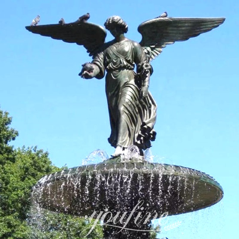 Bronze Water Fountain Angel Statue Large Hotel Decoration BOKK-858 - Bronze Angel Sculpture - 4