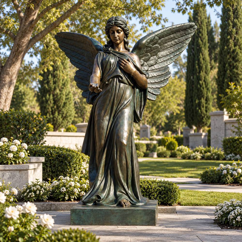 Bronze Guardian Angel Sculpture for Memorial
