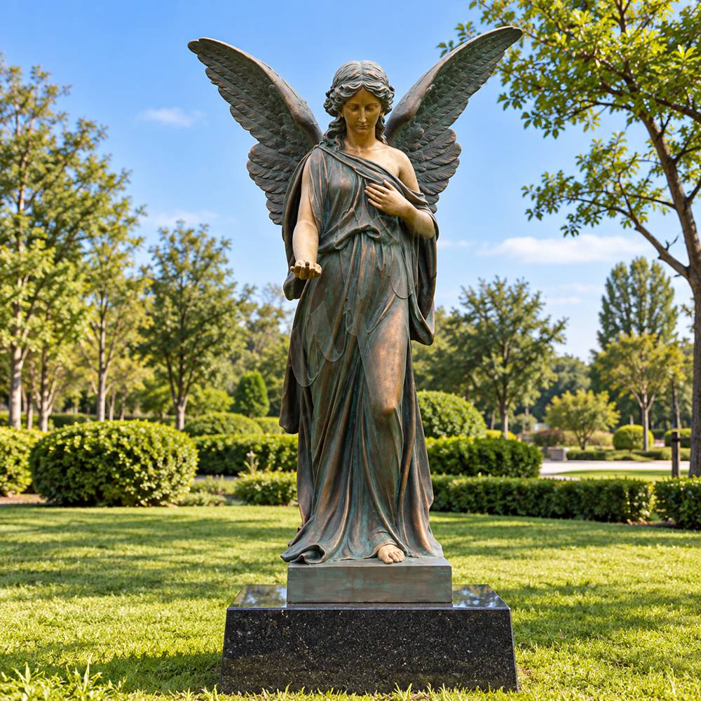 Bronze Guardian Angel Sculpture for Memorial