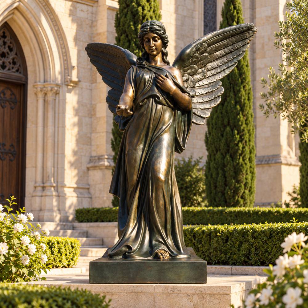 Bronze Guardian Angel Sculpture for villa