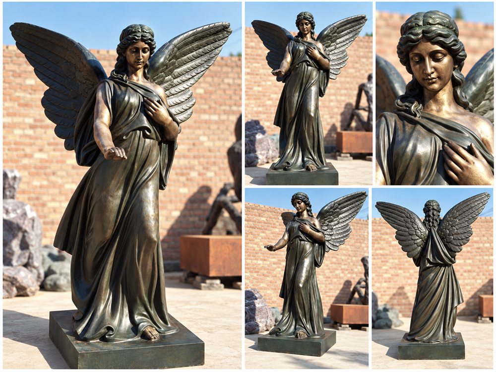Bronze Guardian Angel Sculpture in factory