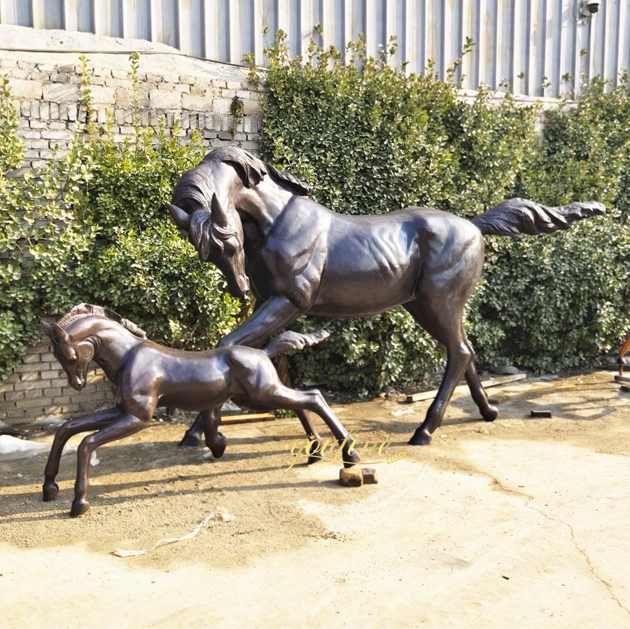 Bronze Statue Mare and Foal Art BOKK-244 - Bronze Horse Statues - 3