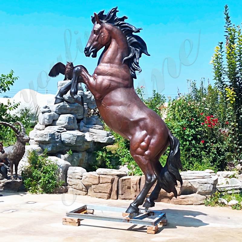 Bronze Full Size Cowboy Horse Statue Outdoors Racecourse Decoration - Bronze Horse Statues - 23