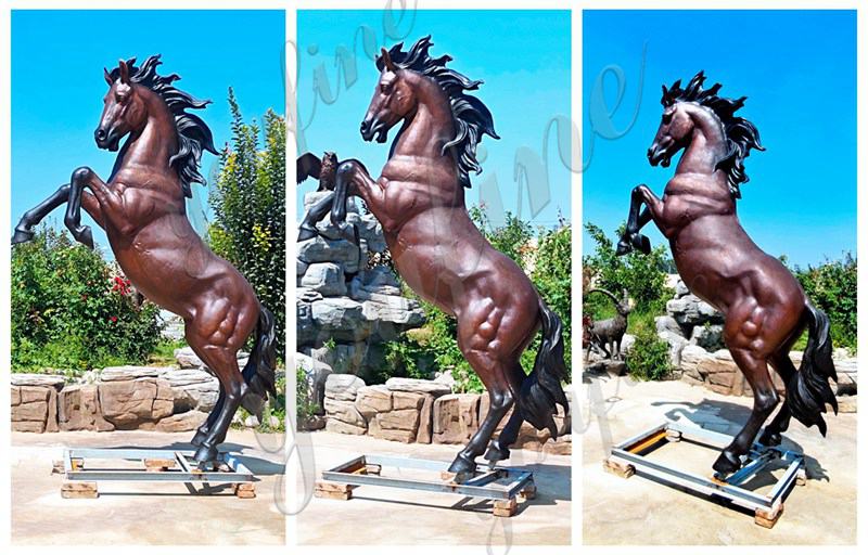 Outdoor Bronze Black Horse Sculpture with Cheap Price BOKK-827 - Bronze Animal Sculpture - 5