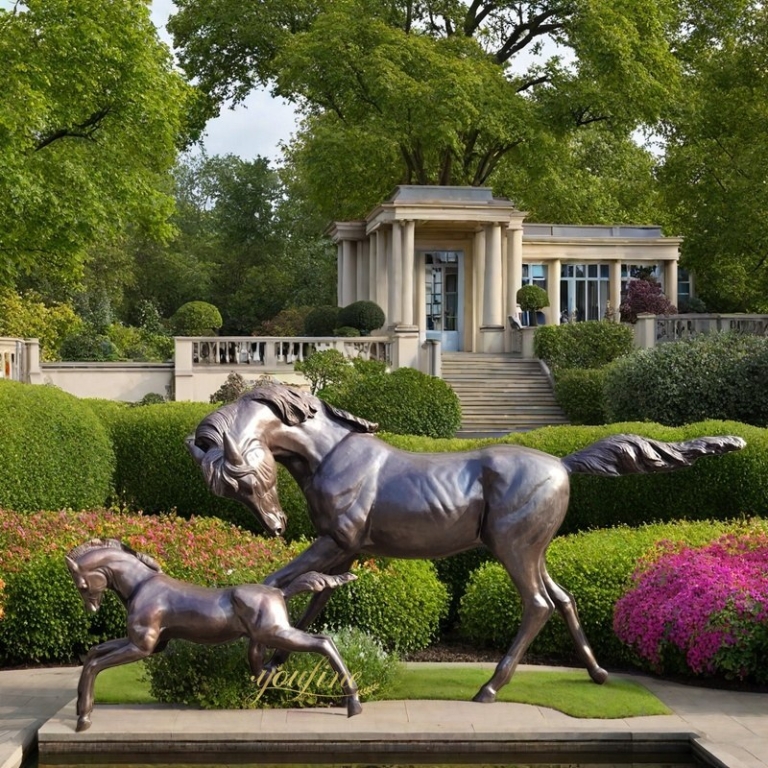 mare and filly statue
