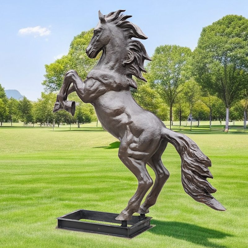 Outdoor Bronze Black Horse Sculpture with Cheap Price BOKK-827 - Bronze Animal Sculpture - 1