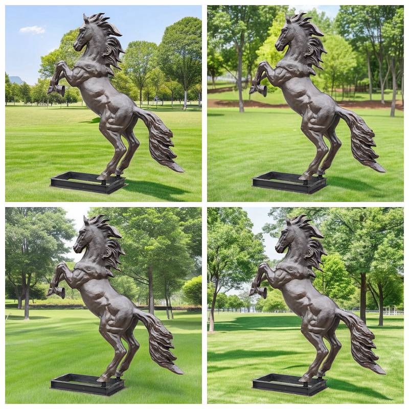 Outdoor Bronze Black Horse Sculpture with Cheap Price BOKK-827 - Bronze Animal Sculpture - 3