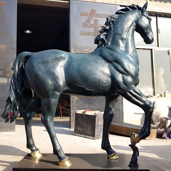 Hot cast bronze standing horse art sculpture design for sale