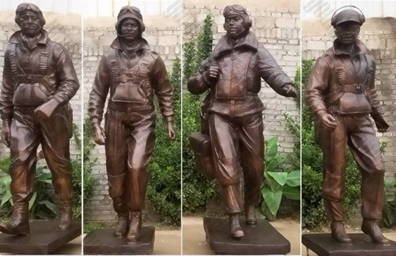 Custom Made Life Size Bronze Statue tuskegee Airmen Statue Monument for Sale BOKK-579 - Bronze Military Statues - 1