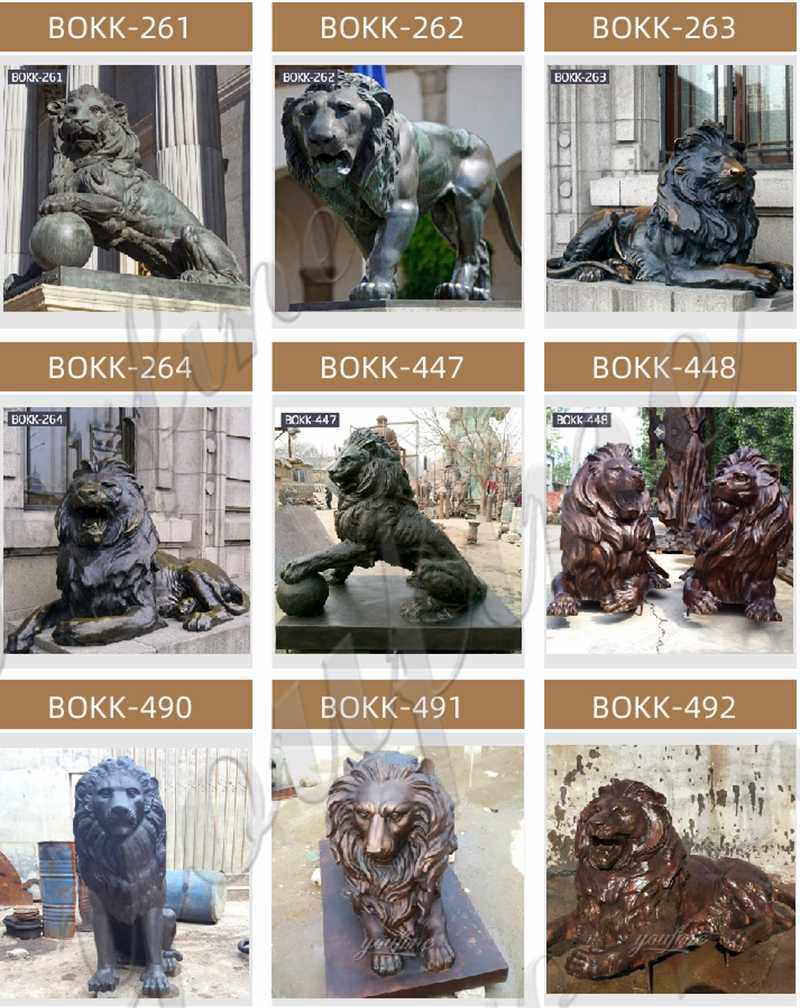 High Quality Bronze Flying Lion Metal Sculpture for Sale BOKK-654 - Bronze Animal Sculpture - 4