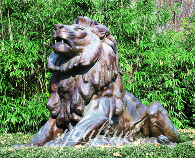 High-Quality Bronze Lion Statue for Front Porch Supplier BOKK-652 - Bronze Animal Sculpture - 19