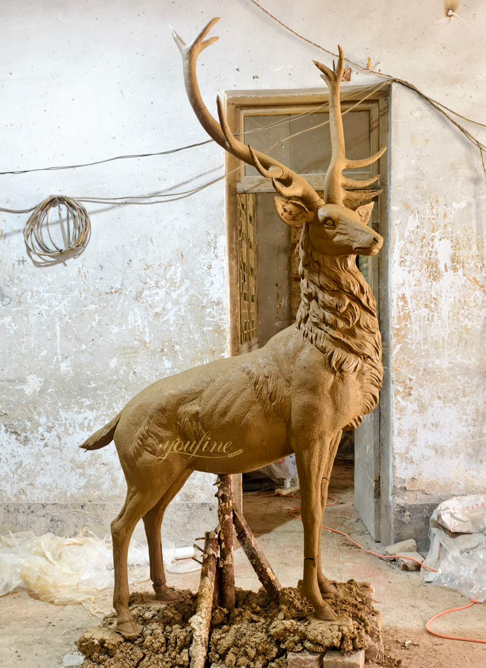 Majestic Whitetail Buck Statue clay model