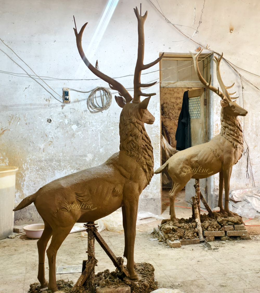 Majestic Whitetail Buck sculpture clay model