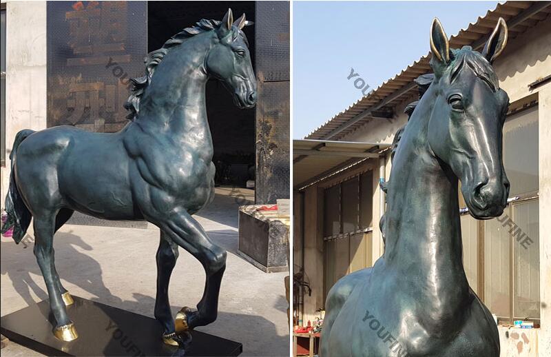 Hot cast bronze standing horse sculpture design for sale BOKK-76 - Bronze Animal Sculpture - 1