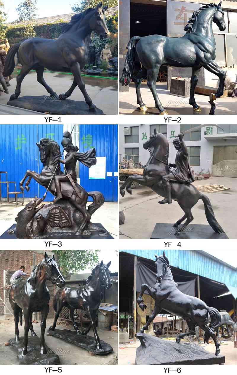 Hot cast bronze standing horse sculpture design for sale BOKK-76 - Bronze Animal Sculpture - 3