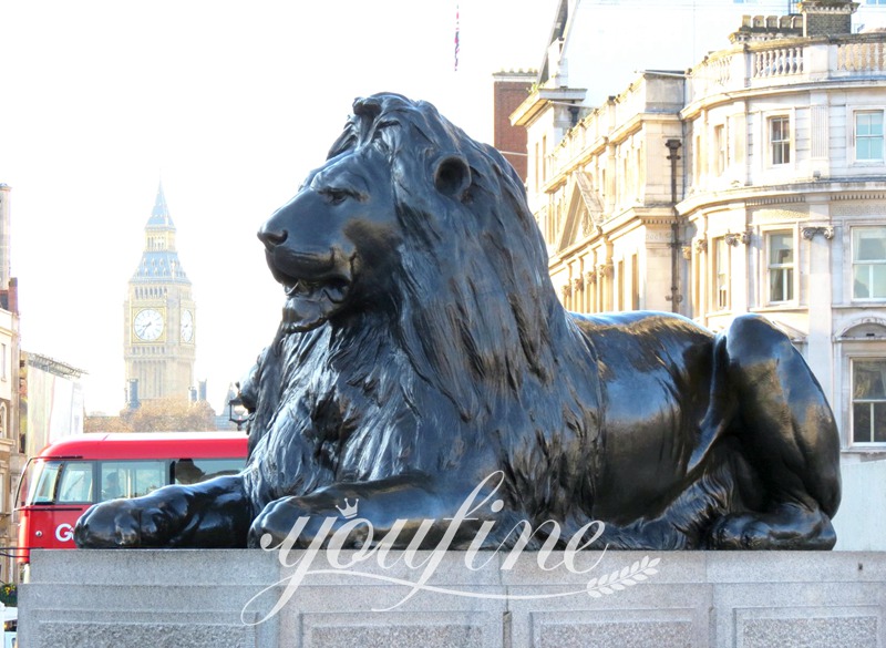 Antique Bronze Lion Statue for Front Porch BOKK-652 - Bronze Animal Sculpture - 42
