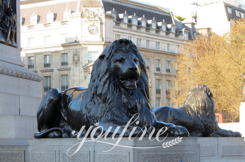 Antique Bronze Lion Statue for Front Porch BOKK-652 - Bronze Animal Sculpture - 39