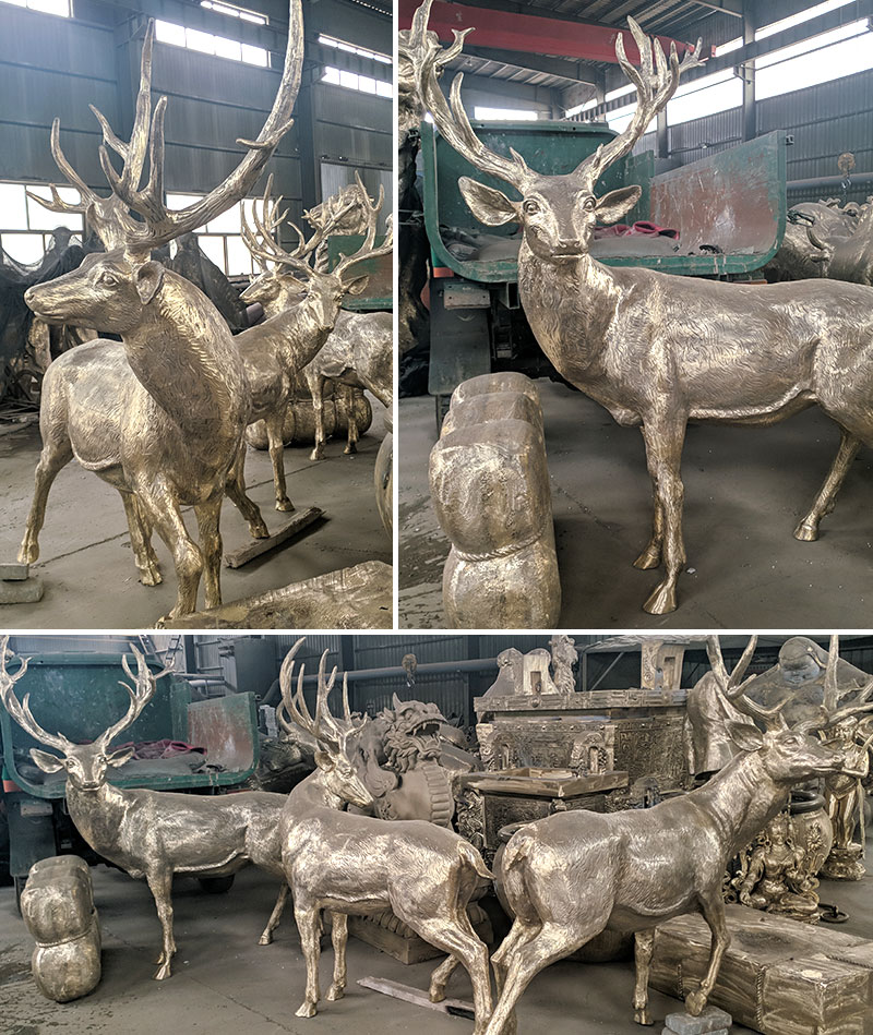 Cast bronze life size reindeer statues supplier - Bronze Animal Sculpture - 4