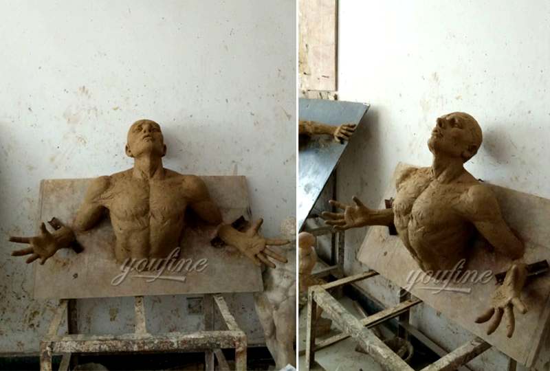 Casting Bronze Matteo Pugliese Sculpture That Emerge from Walls - YouFine News - 4