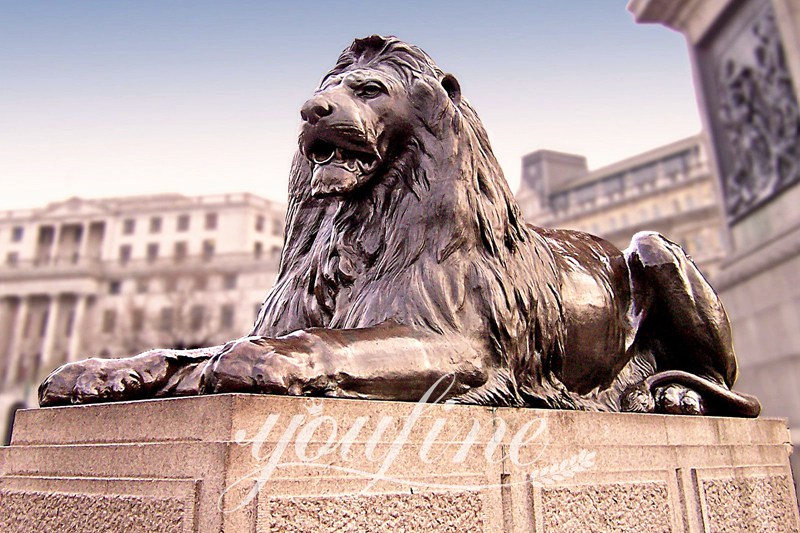 Antique Bronze Lion Statue for Front Porch BOKK-652 - Bronze Animal Sculpture - 3