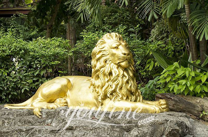 Antique Bronze Lion Statue for Front Porch BOKK-652 - Bronze Animal Sculpture - 28