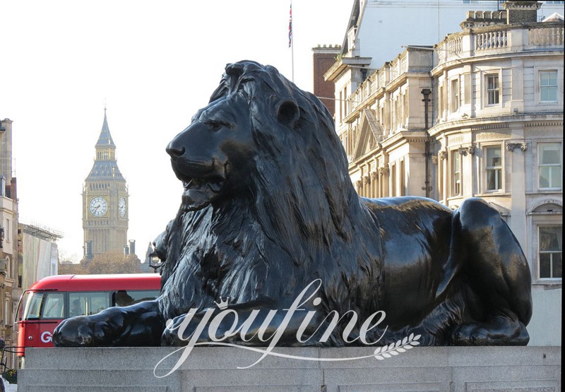 Antique Bronze Lion Statue for Front Porch BOKK-652 - Bronze Animal Sculpture - 12