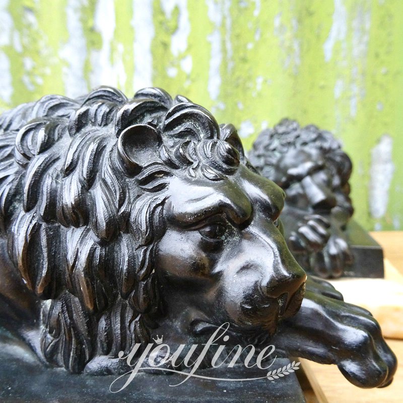 Antique Bronze Lion Statue for Front Porch BOKK-652 - Bronze Animal Sculpture - 22