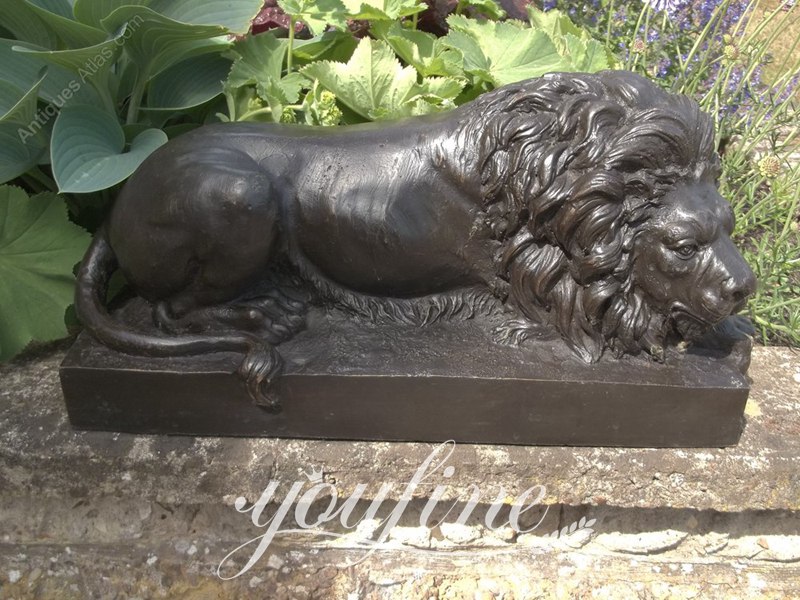 Antique Bronze Lion Statue for Front Porch BOKK-652 - Bronze Animal Sculpture - 40