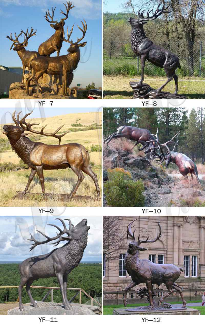 Buy Antique Bronze Stag Statue for Lawn Ornament Online BOKK-268 - Bronze Animal Sculpture - 5