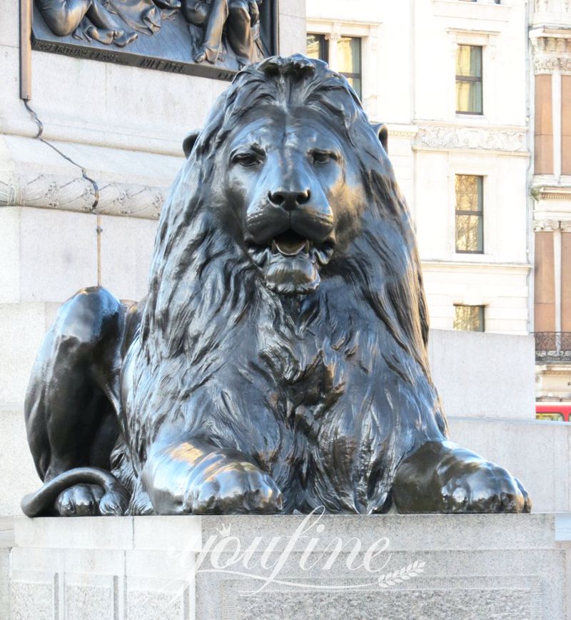 Antique Bronze Lion Statue for Front Porch BOKK-652 - Bronze Animal Sculpture - 9