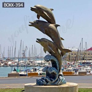 Casting Bronze Life Size Dolphin Statue for Garden Decor Supplier BOKK-394