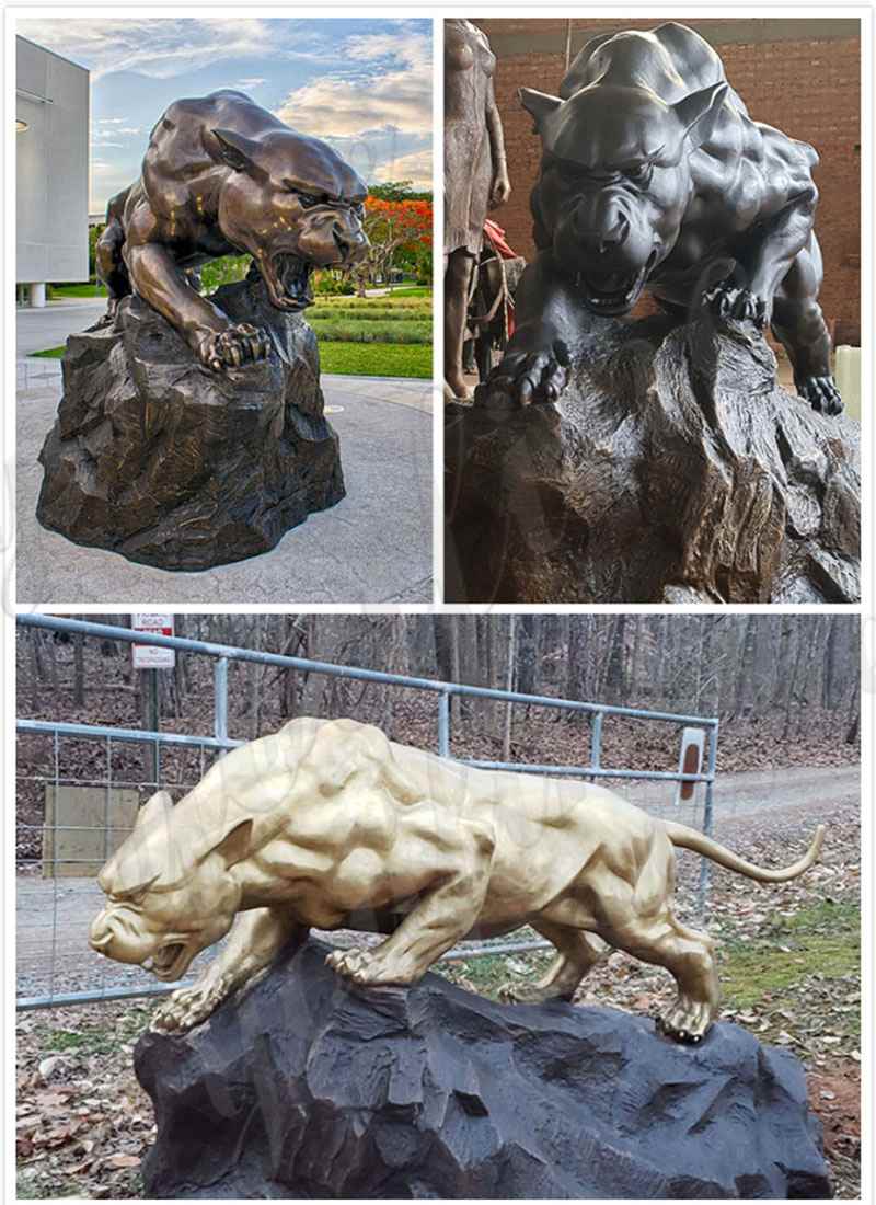 Large Creeping Bronze Leopard Statue for Outside Decor Supplier BOKK-653 - Bronze Leopard Statues - 4
