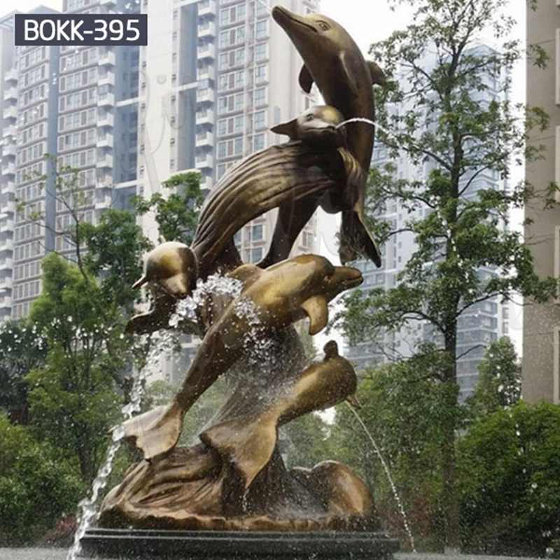 Outdoor Antique Bronze Dolphin Fountain Sculpture for Sale BOKK-395 - Bronze Animal Fountain - 1