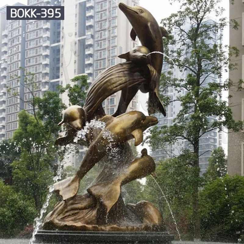 Outdoor Antique Bronze Dolphin Fountain Sculpture for Sale BOKK-395 - Bronze Animal Fountain - 1