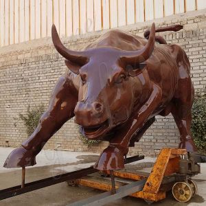 Outdoor Large Bronze Wall Street Bull Statue for Sale BOKK-529
