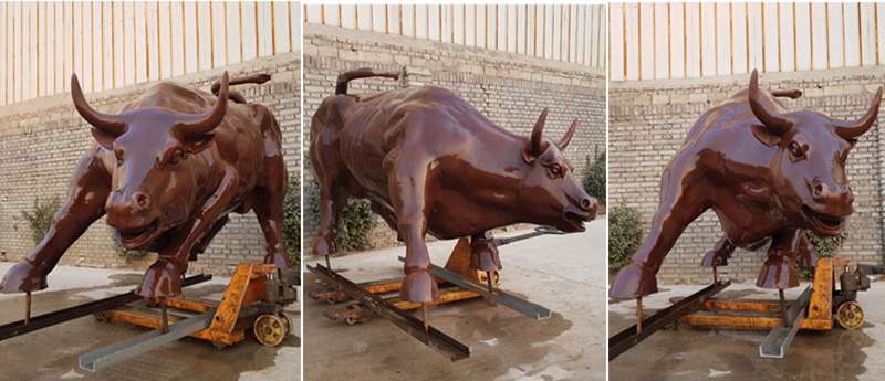 Outdoor Large Bronze Wall Street Bull Statue for Sale BOKK-529 - Bronze Animal Sculpture - 1