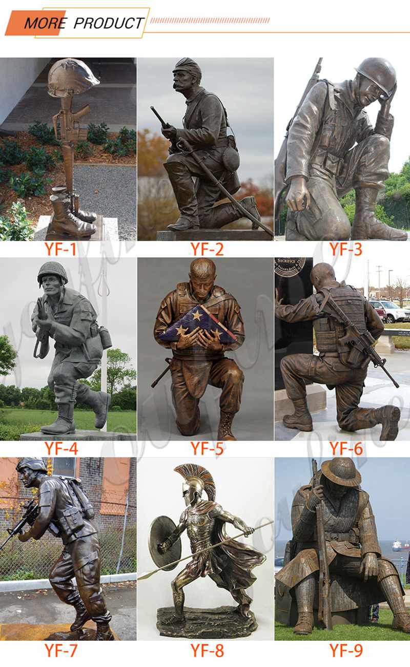 War Memorial Bronze Battle Cross Boots Gun Helmet Statue BOKK-694 - Bronze Military Statues - 5