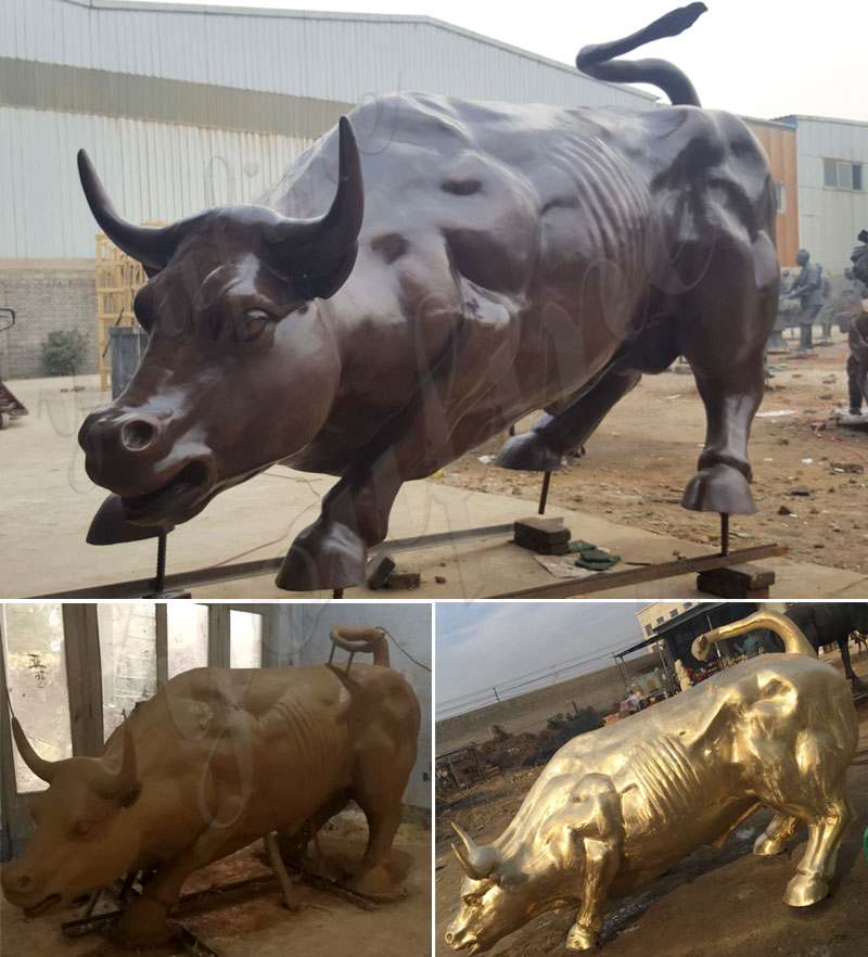 Outdoor Large Bronze Wall Street Bull Statue for Sale BOKK-529 - Bronze Animal Sculpture - 2