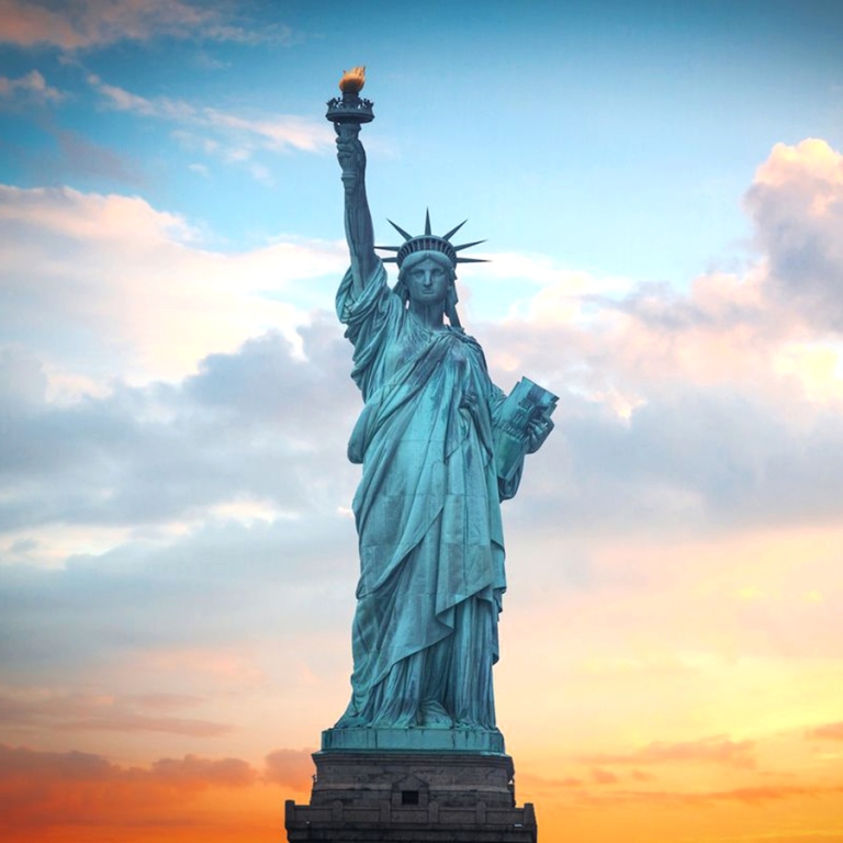 large bronze sculpture of Liberty