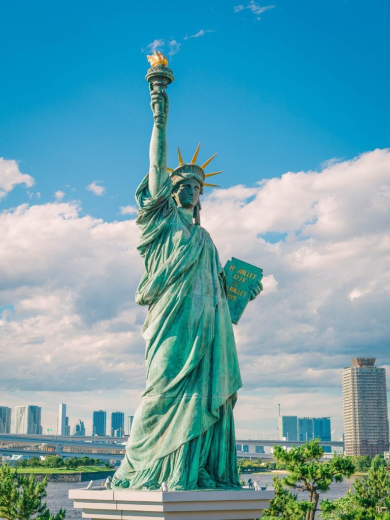 large sculpture of Liberty