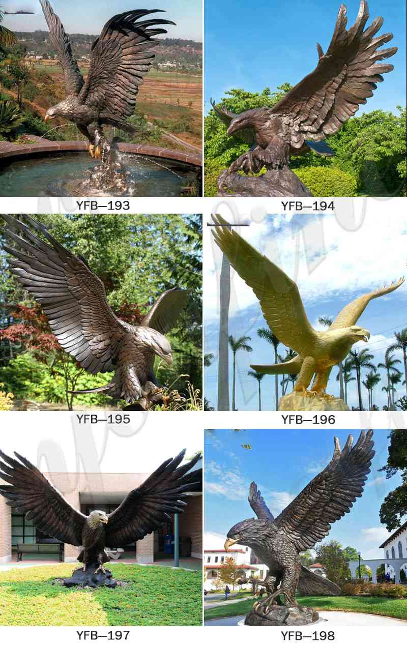Outdoor Large Bronze Garden Eagle Sculpture for Sale BOKK-682 - Bronze Animal Sculpture - 4