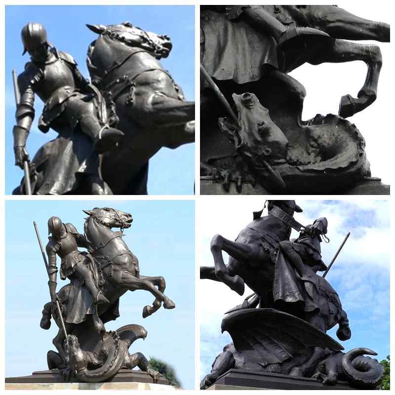 Bronze St. George and Dragon Statue for Outdoor Decor Supplier BOKK-770 - Bronze Classical Sculpture - 5