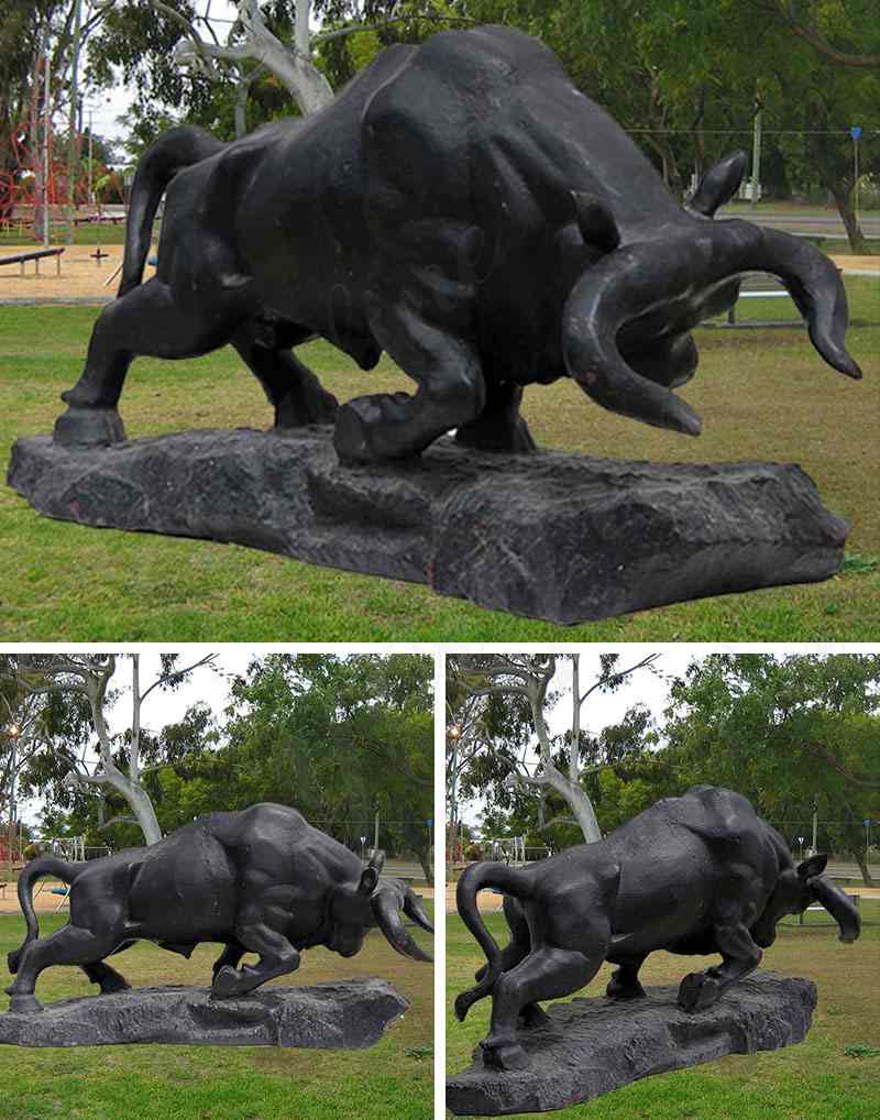 Outdoor Antique Large Bronze Bull Garden Statue for Sale BOKK-671 - Bronze Animal Sculpture - 2