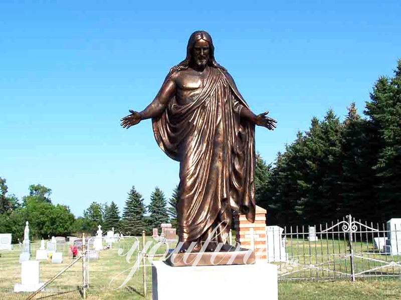 Outdoor Life Size Bronze Sacred Heart of Jesus Statue for Sale BOKK-641 - Bronze Jesus Statue - 3