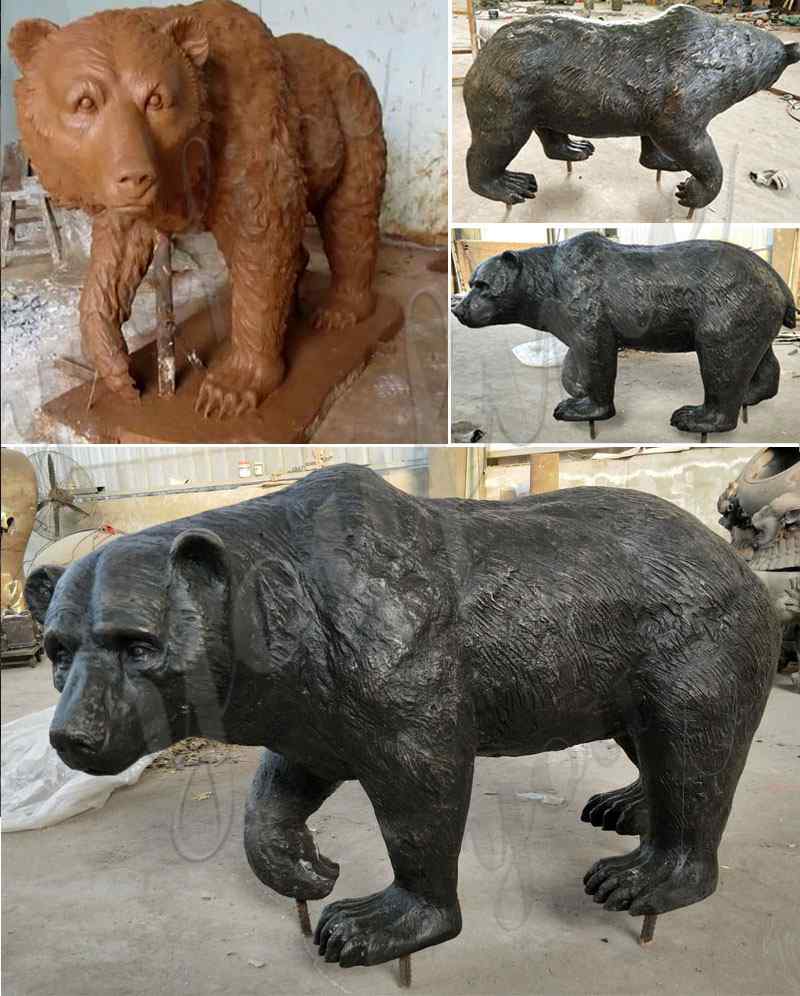 Outdoor Life Size Bronze Bear Statue for Garden Decoration Supplier BOKK-02 - Bronze Animal Sculpture - 2