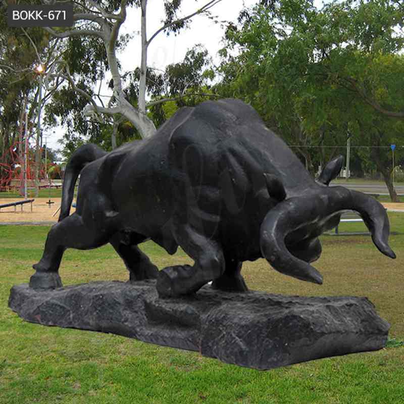 Outdoor Antique Large Bronze Bull Garden Statue for Sale BOKK-671 - Bronze Animal Sculpture - 1