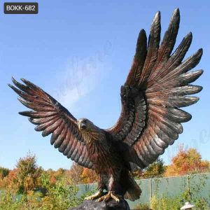 Outdoor Large Bronze Garden Eagle Sculpture for Sale BOKK-682