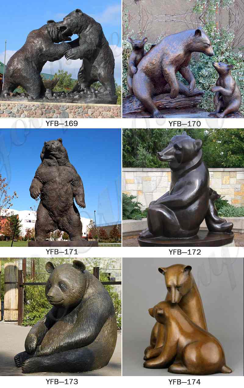 Outdoor Life Size Bronze Bear Statue for Garden Decoration Supplier BOKK-02 - Bronze Animal Sculpture - 4