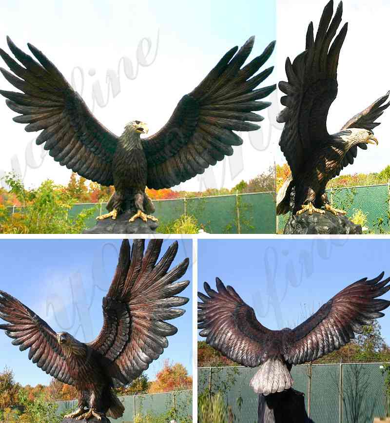 Garden Eagle Sculpture for Sale BOKK-682 - Bronze Eagle Sculpture - 1