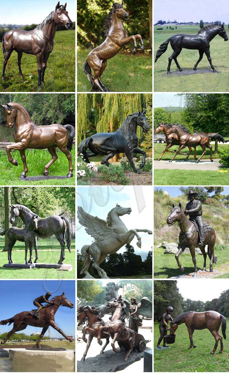 Life Size Outdoor Antique Bronze Horse Sculptures for Sale BOKK-220 - Bronze Animal Sculpture - 9